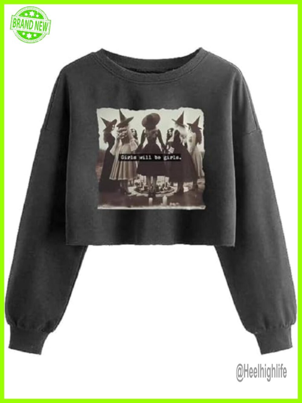 Women's Halloween Thanksgiving Crop Sweatshirt Crew Neck Long Sleeve